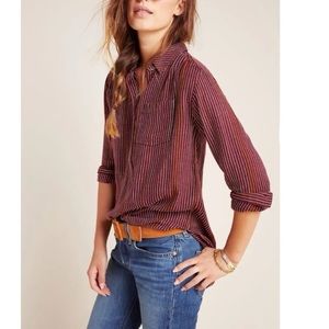 Anthropologie Women’s Isadora Wool Blend Long Sleeves Tunic Top, Burgundy Medium